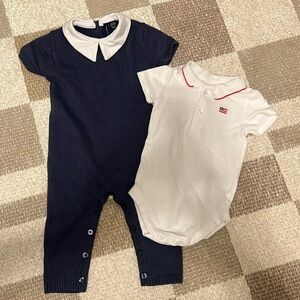 Janie and Jack Short Sleeve Romper and Short Sleeve Onesie
